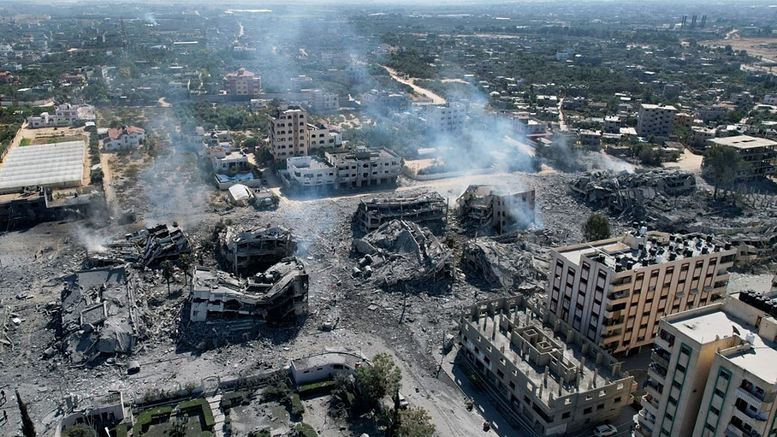 Vista aerea sui bombardamenti a Gaza