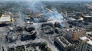 Vista aerea sui bombardamenti a Gaza