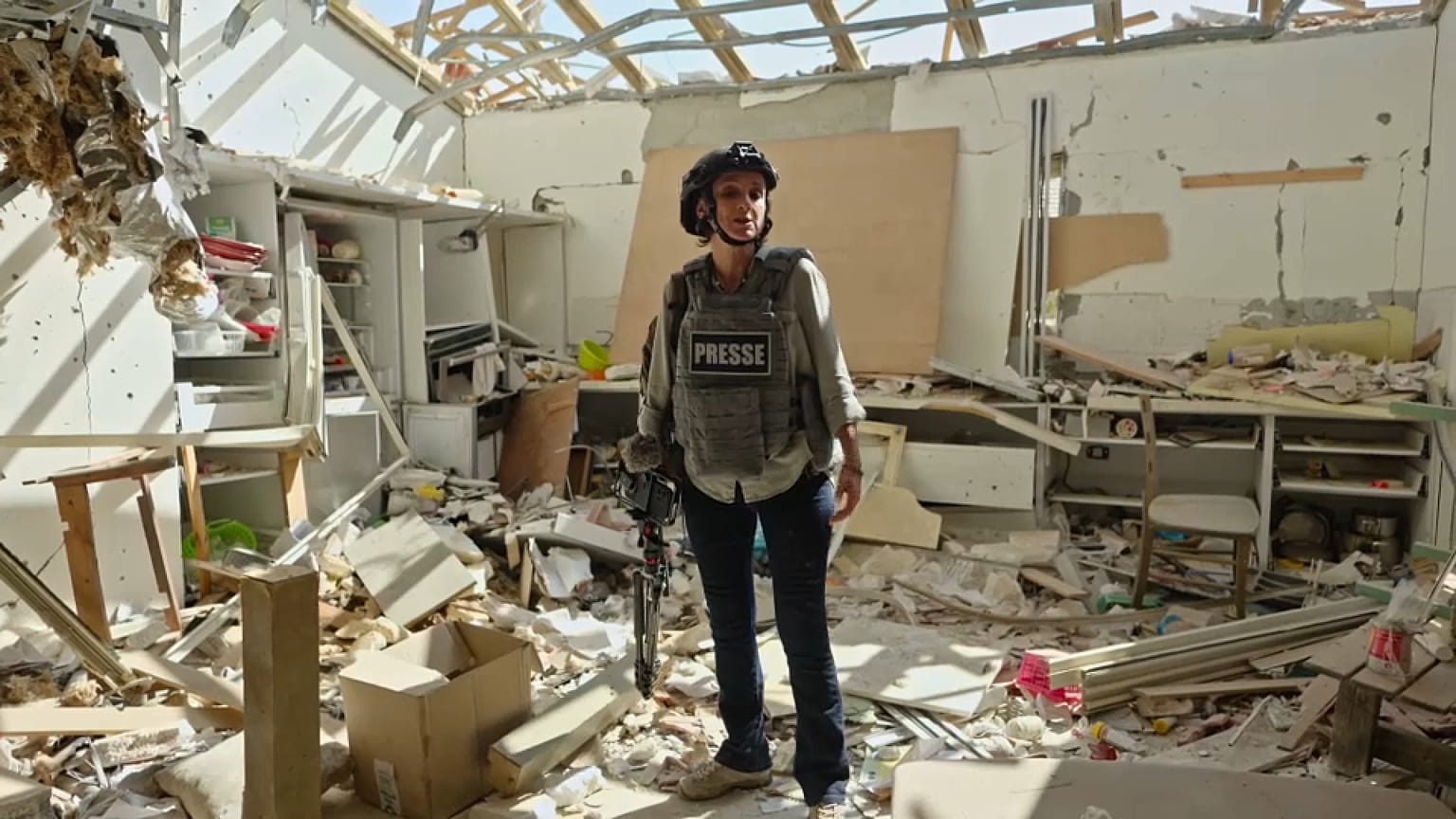 Valérie Gauriat en el kibutz Be’eri, cercano a Gaza.