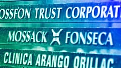 A marquee of the Arango Orillac Building lists the Mossack Fonseca law firm, in Panama City, May 2016