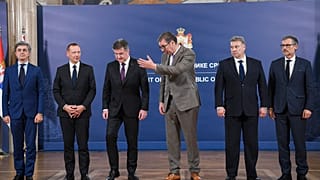 Präsident Aleksandar Vucic empfängt EU- und US-Vertreter in Belgrad