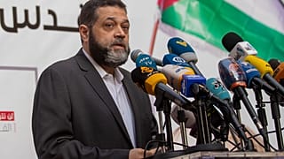أسامة حمدان: مسؤول  في حركة حماس خلال مؤتمر صحفي