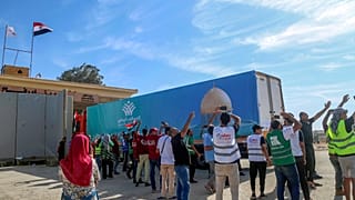 Camiões com ajuda humanitária para Gaza