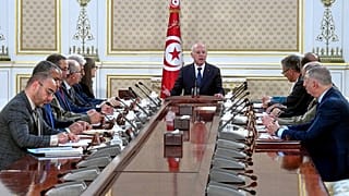 الرئيس التونسي قيس سعيد خلال الاجتماع