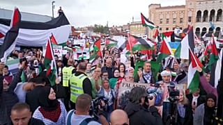 Los manifestantes de Sarajevo en contra del cerco de Gaza