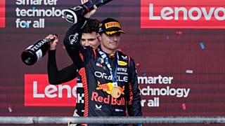 Verstappen no pódio em Austin, Texas, EUA