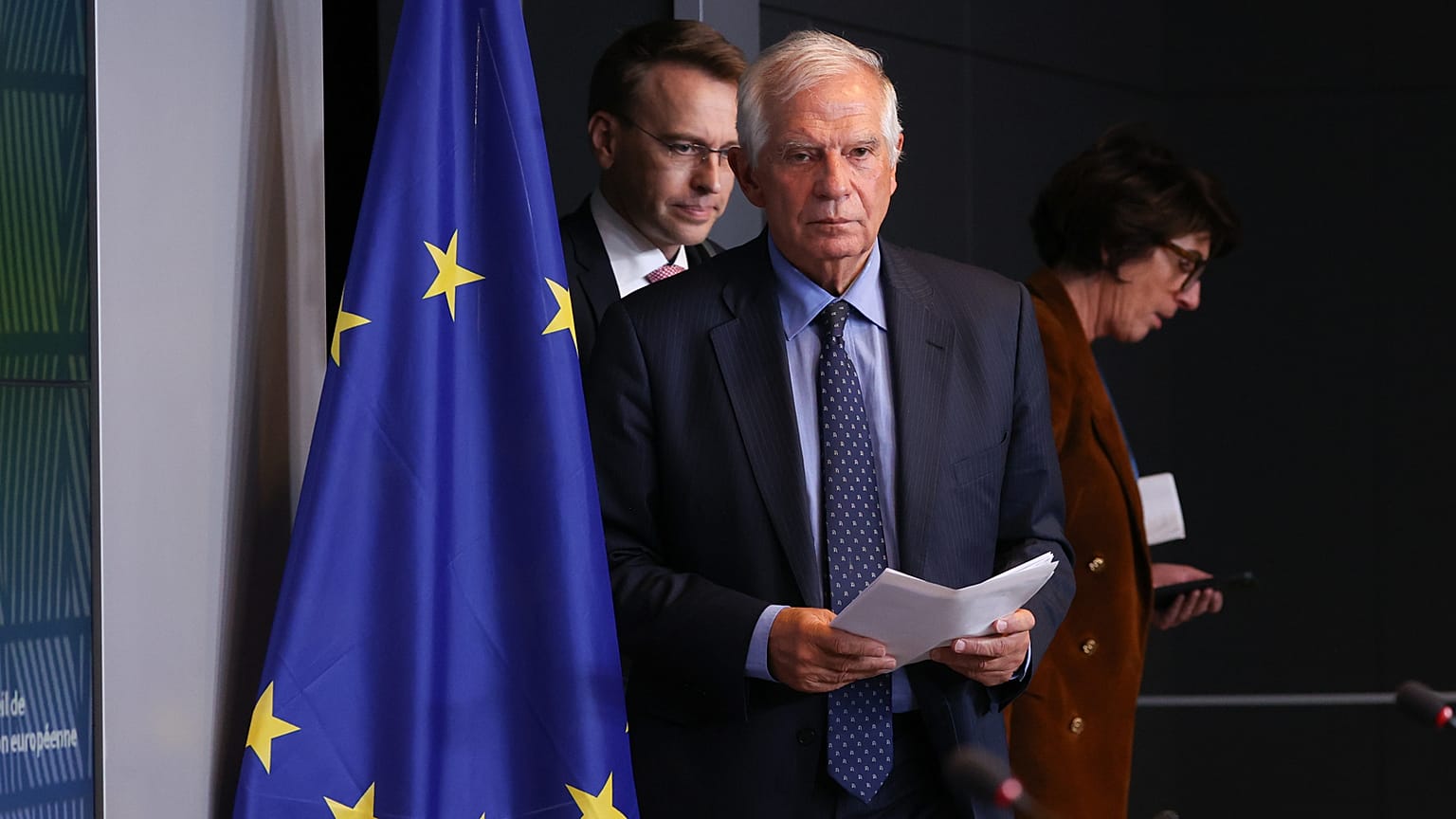 The EU's top diplomat Josep Borrell chaired a meeting of EU foreign minsters in Luxembourg on Monday