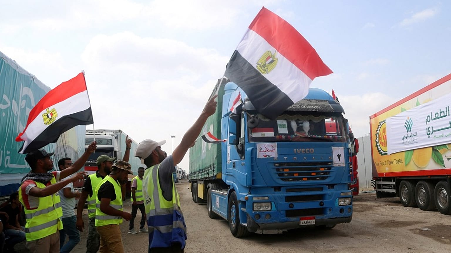 In Gaza eintreffende LKW