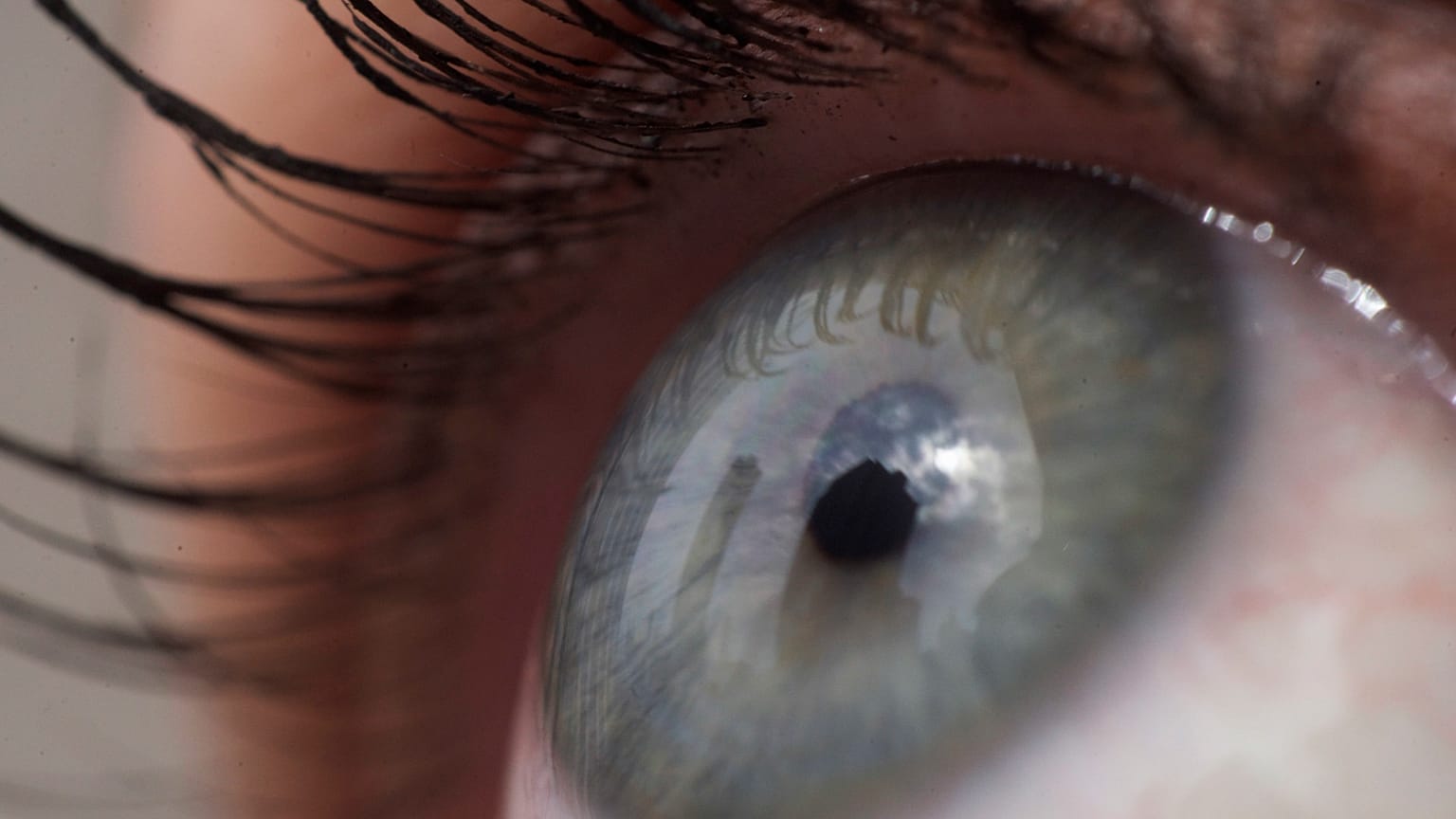 This Thursday, April 12, 2018 photo shows the eye of a woman in New York.