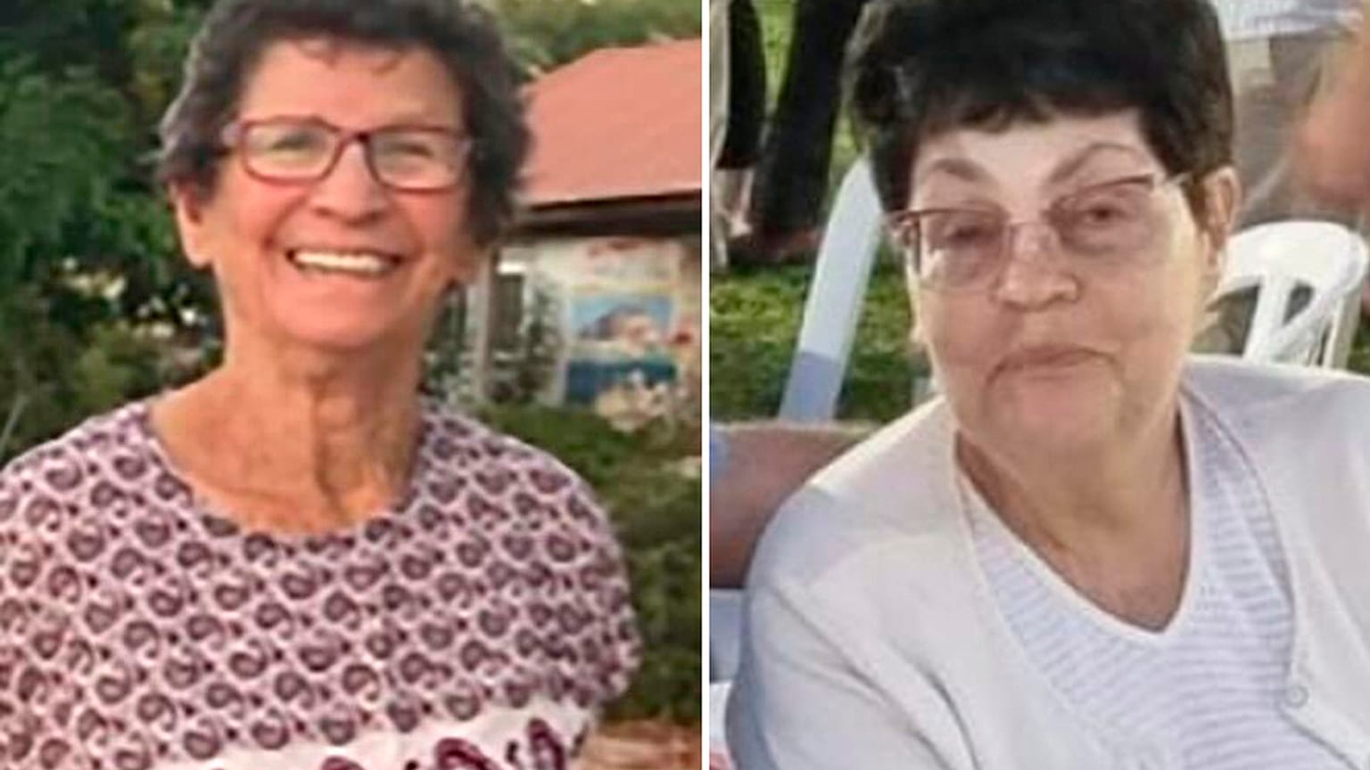 Yocheved Lifshitz, (gch) et Nurit Cooper (drt) ont été libérées par le Hamas 