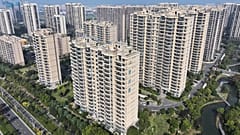 This aerial photo taken on October 18, 2023 shows buildings of China's developer Country Garden Holdings in Suqian, in China's eastern Jiangsu province.