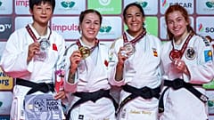 Catherine Beauchemin-Pinard aus Kanada (Zweite von links) holte Grand-Slam-Gold