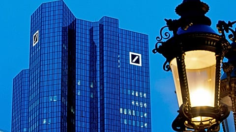 Deutsche Bank headquarters in Frankfurt, Germany, 2019.