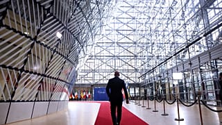 Der Zugang zum Tagungsaal im Gebäude des Europäischen Rates in Brüssel.