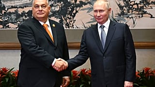 Handschlag zwischen Orban und Putin in Peking