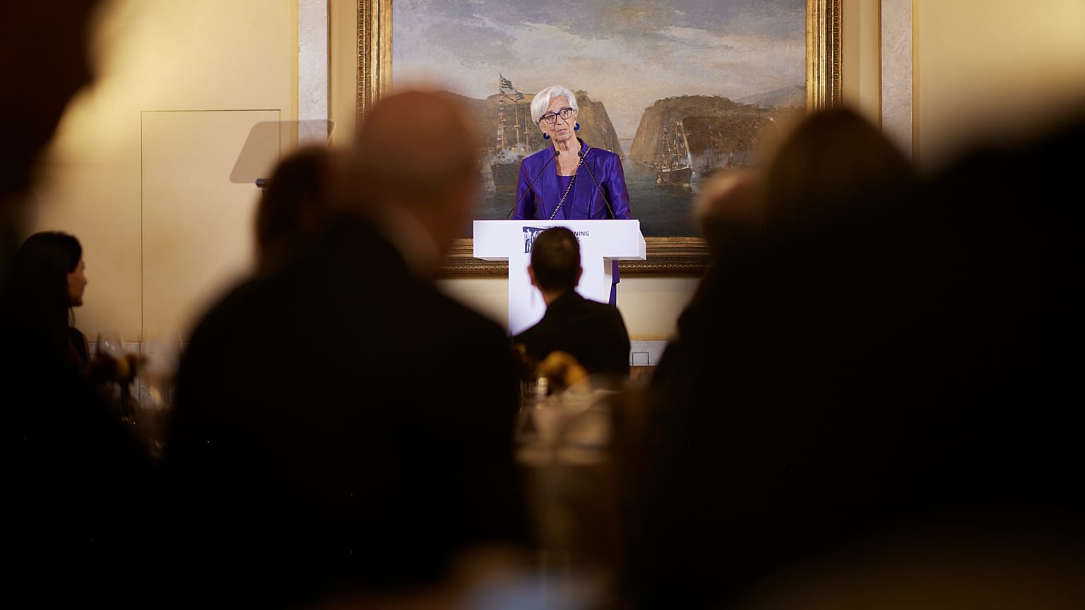 La presidenta del Banco Central Europeo, Christine Lagarde, durante una rueda de prensa. 
