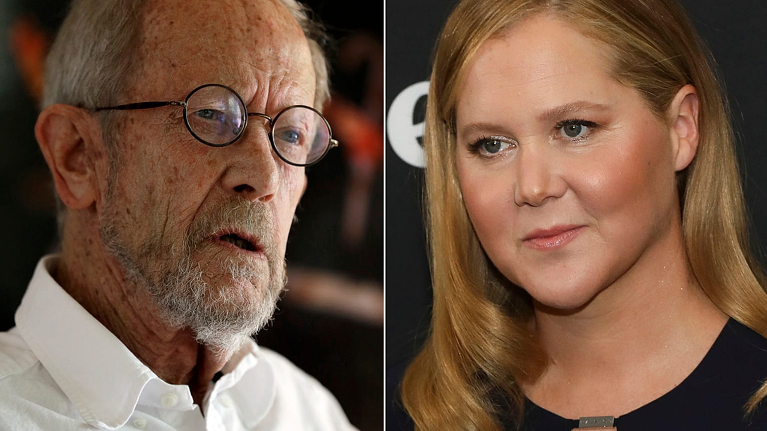 Kitapları ABD hapshanelerinde yasaklanan yazarlar Elmore Leonard (solda)  ve Amy Schumer 