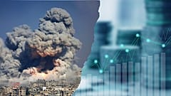 Файл-фотография из города Газа с добавлением концепции инвестиций.