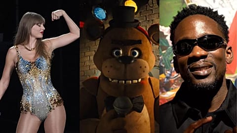 Taylor Swift, a possessed animatronic from Five Night's at Freddy's and Mr Eazi.
