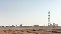 The al-Tanf military outpost in southern Syria is seen on Oct. 22, 2018. The Pentagon says the U.S. military launched airstrikes early Oct. 27, 2023, on two locations in easte