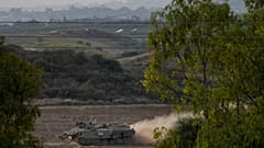 Un tanque israelí en la frontera con Gaza