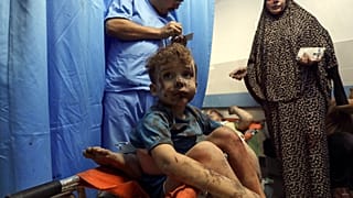 Palestinos heridos en un hospital de Gaza