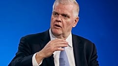 Group Chief Executive of HSBC, Noel Quinn, speaks at a Bloomberg event in New York. Sept. 19, 2023.