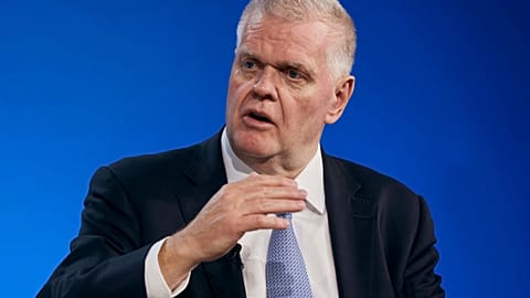 Group Chief Executive of HSBC, Noel Quinn, speaks at a Bloomberg event in New York. Sept. 19, 2023.