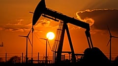 A pumpjack of Wintershall DEA extracting crude oil at an old oil field in Emlichheim, Germany, Friday, March 18, 2022. 