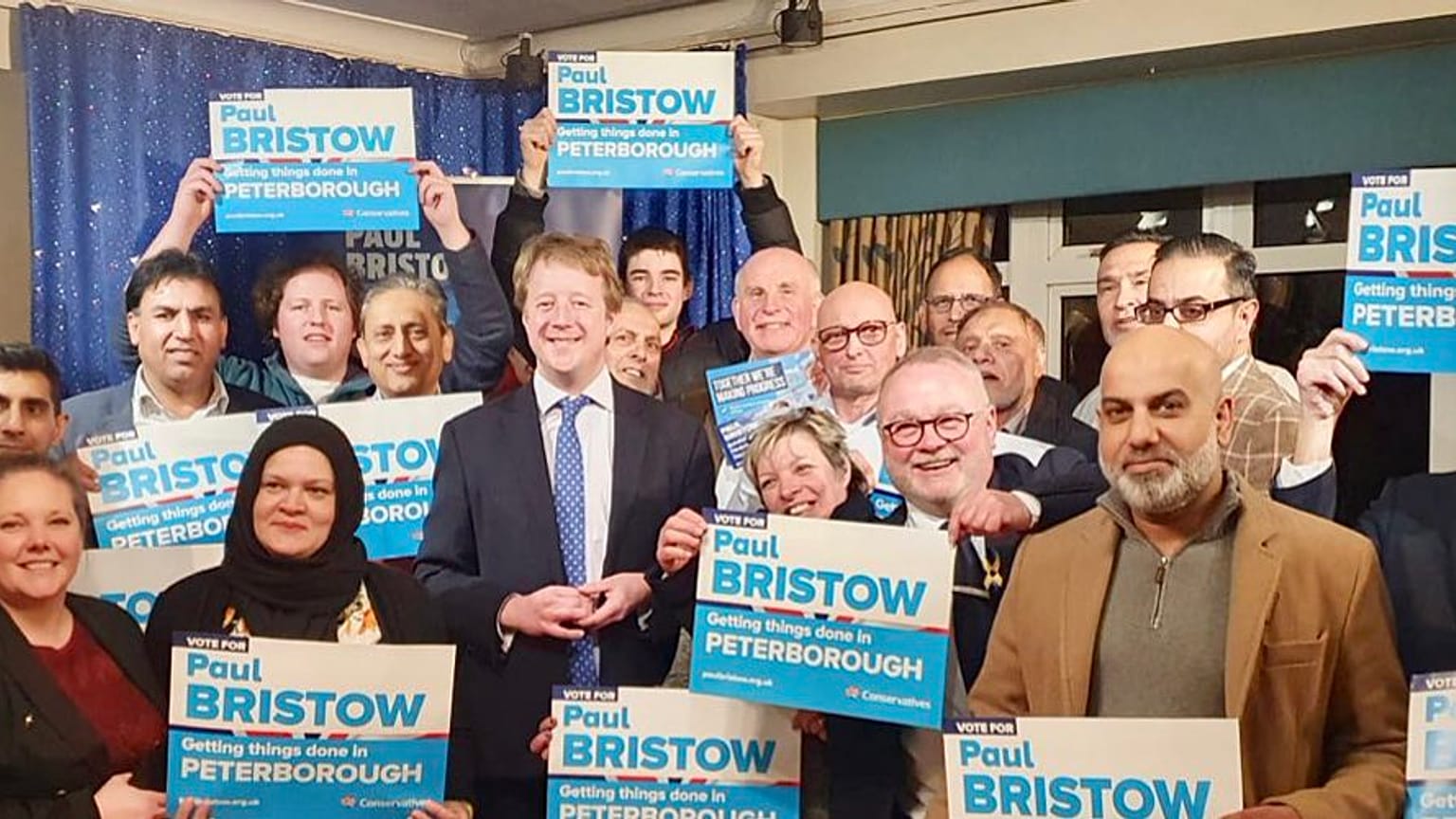 Paul Bristow 2019 genel seçimlerinde Peterboough'u temsilen milletvekili seçildi