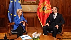 Montenegros neuer Premierminister Milojko Spajić trifft EU-Kommissionspräsidentin Ursula von der Leyen in Podgorica, 31\. Oktober 2023