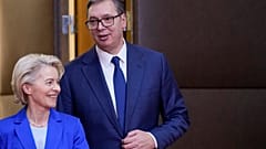 Aleksandar Vucic und Ursula von der Leyen am 31. Oktober 2023 in Belgrad