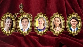 Leonor de España, el Príncipe Georg de Liechtenstein, Lady Louise Windsor, la Princesa Alexandra de Hannover y el Príncipe Nikolai de Dinamarca.