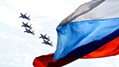 FILE - Russian pilot group Strizhi of 5 of MIG-29 performs during the Moscow International Aviation and Space Show, 2007.