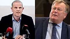 Eski Danimarka istihbarat servisi başkanı Lars Findsen (sol), eski Danimarka Savunma Bakanı Claus Hjort Frederiksen