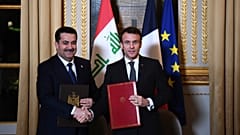 ماكرون يستقبل رئيس الحكومة العراقية في زيارة تبحث ملفي الطاقة والأمن/ أرشيف