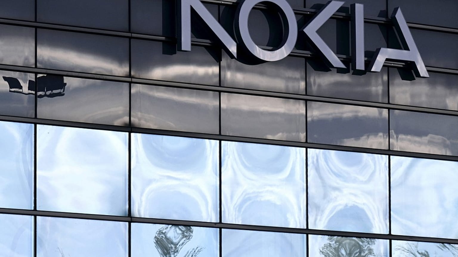 A photo taken on October 19, 2023 shows the headquarters of Finnish telecom company Nokia in Espoo, Finland. 