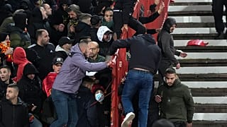 Φωτό από τα επεισόδια στον αγώνα Σερβία-Μαυροβούνιο