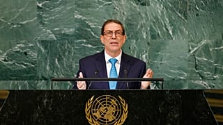 Foreign Minister of Cuba Bruno Rodriguez Parrilla addresses the 77th session of the United Nations General Assembly, at U.N. headquarters, Wednesday, Sept. 21, 2022