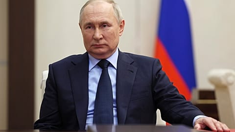 Russian President Vladimir Putin at the Novo-Ogaryovo residence outside Moscow. Oct. 31, 2023. 