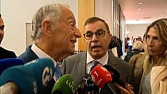 Mareclo Rebelo de Sousa com o embaixador palestiniano em Portugal, Nabil Abuznaid