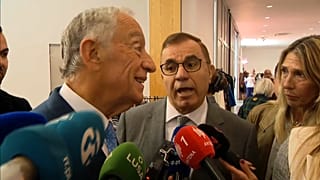 Mareclo Rebelo de Sousa com o embaixador palestiniano em Portugal, Nabil Abuznaid