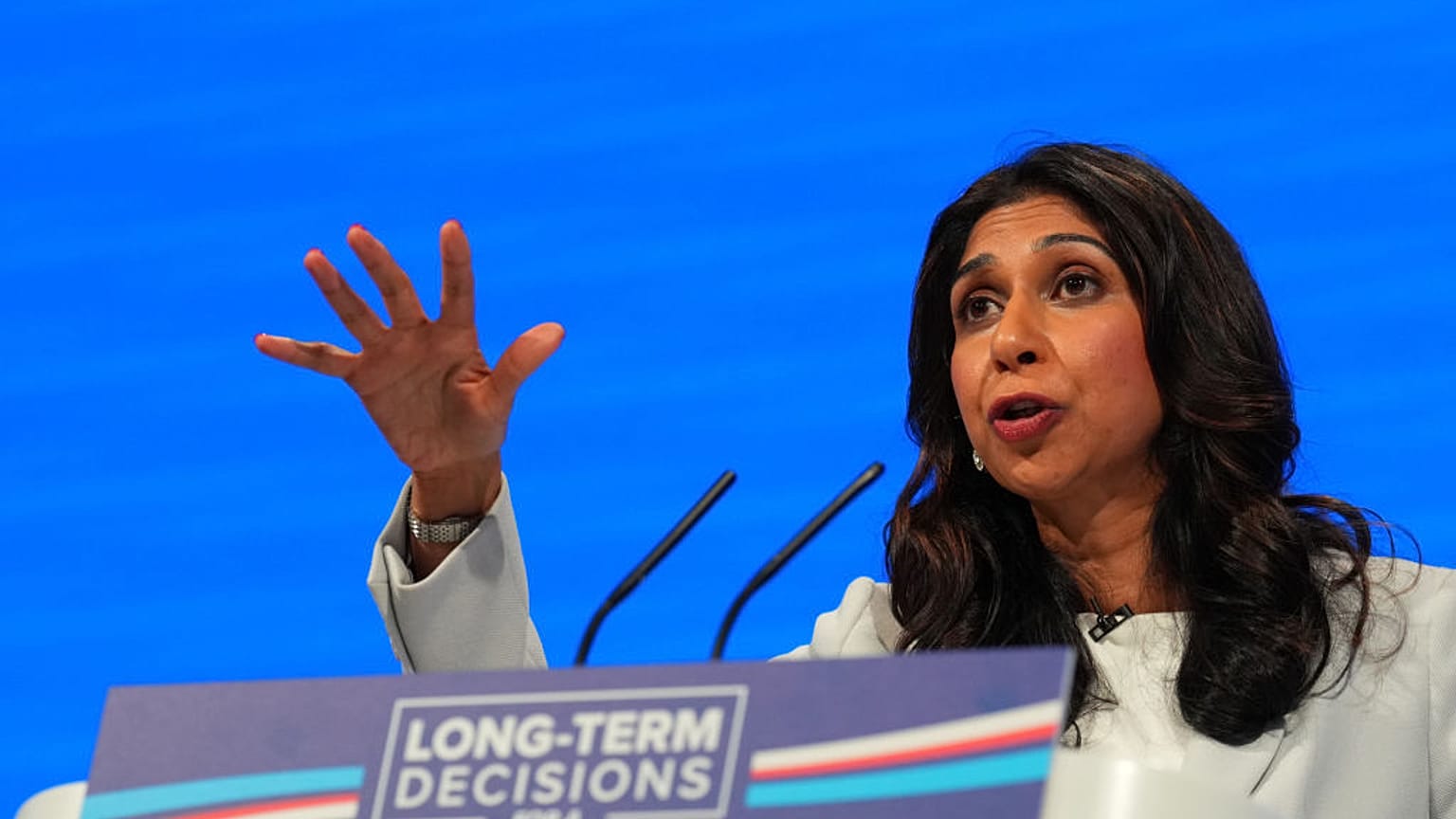 Braverman speaks at the Conservative Party conference in October