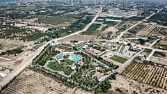 صورة جوية لمستوطنة نتساريم في غلاف غزة. 