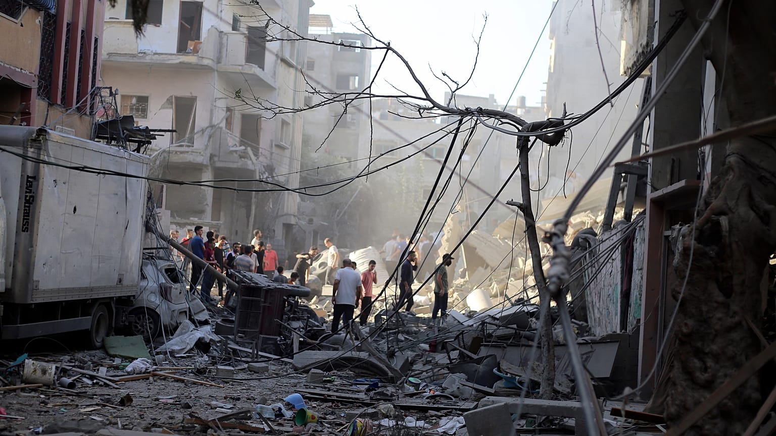 Casa destruída junto do campo de refugiados de Jabalia, nos areedores da Cidade de Gaza