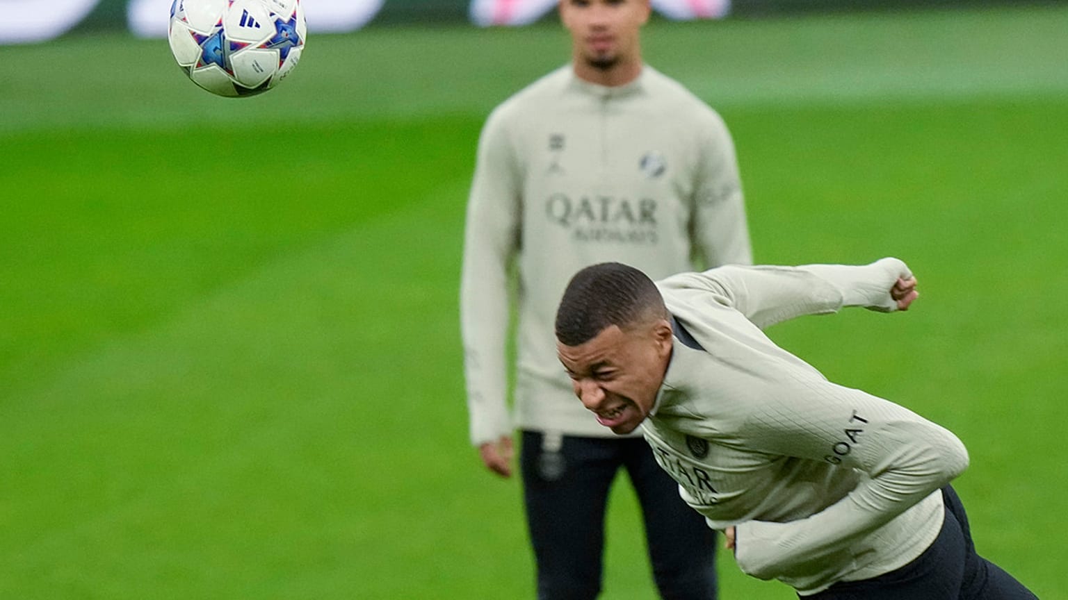 Kylian Mbappe, entrenando en San Siro, el 6 de noviembre de 2023
