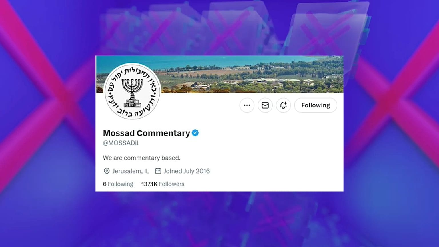Conta falsa da Mossad, a Agência de Inteligência israelita