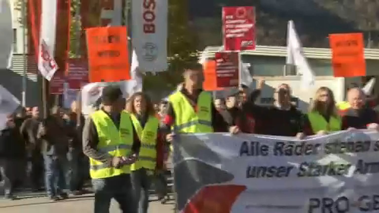 Manifestación del sector metalúrgico en Viena, Austria.