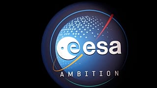 El logotipo de la ESA se muestra durante el Consejo de la ESA a nivel ministerial (CM22) en el Grand Palais Ephemere, en París, el miércoles 23 de noviembre de 2022