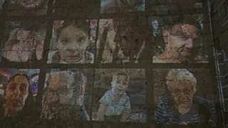 Photos of hostages taken by Hamas projected on Jerusalem walls